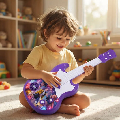 Juguete Guitarra Infantil Luces Sonido Parlante 39cm Botones Violeta