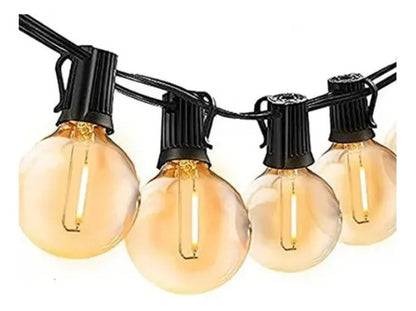 Guirnalda Guía Luces Led Cálidas Exterior 7.5m 25 + 2 Focos Cálido / Ámbar