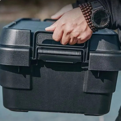 Caja Baul Organizador Herramientas Plastico Tapa Asa 65l Negro