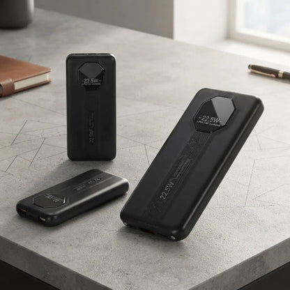 Power Bank 10000mah 22.5w Cables Integrados Carga Rápida Negro