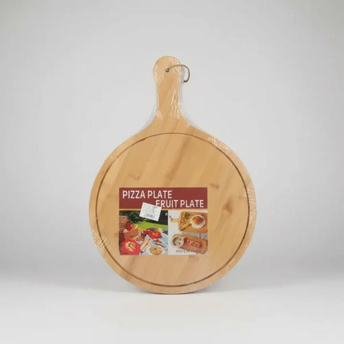 Tabla Redonda Pizzera Madera Redonda 44x29cm Mango Masa Madera Natural