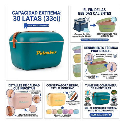 Conservadora Termica Portatil Camping 20 Litros Playa Jardin Aleatorio