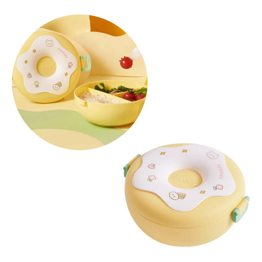 Lonchera Vianda Infantil De Plastico Con Cubiertos 18x8.5cm