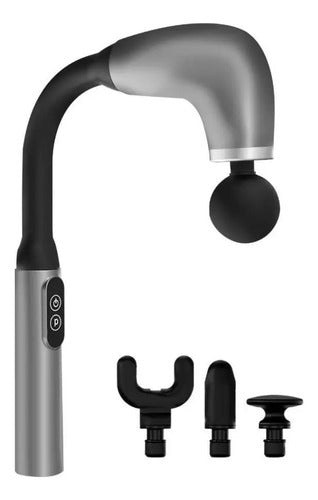 Martillo De Masajes 4 Cabezales Masajeador Inalambrico Negro