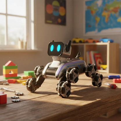 Perro Robot Control Remoto Recargable 8 Ruedas Luces Música Robot