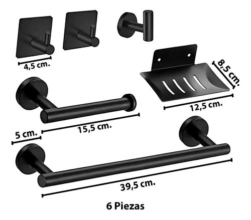 Set Accesorios Baño Juego 6 Piezas Acero Inoxidable