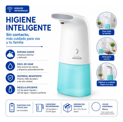 Dispensador Automatico Jabon Espuma Sensor Infrarrojo Baño Blanco