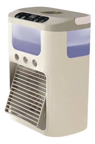 Ventilador Portatil Humidificador Agua Hielo Usb 560 Mls Rgb Beige