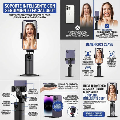 Tripode Celulare Inteligente Seguimiento Facial Android Ios Negro