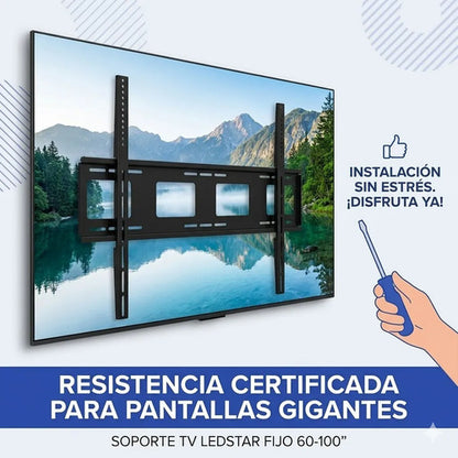 Soporte Fijo Televisores Pared Hierro Solido 60-100 Pulgadas Negro