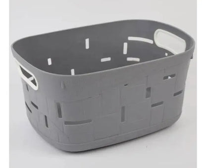 Canasto Cesto Organizador Plástico Multiuso Asas 32,5cm Gris