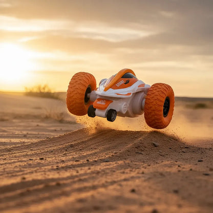 Auto Rc Acrobático 360° Recargable Control De Pulsera Naranja Con Blanco