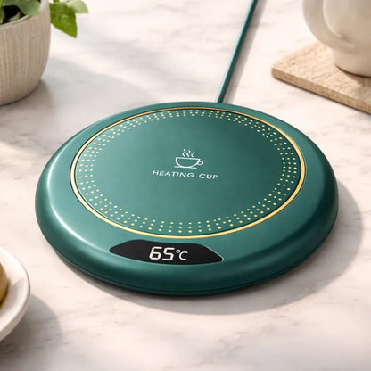 Base Calentadora Tazas Usb Eléctrico Display Circular 20w Verde