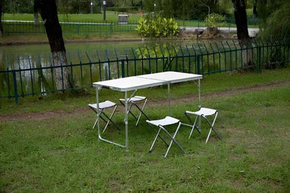 Mesa Plegable Rectangular Portatil Acero Plastico 120cm Alta