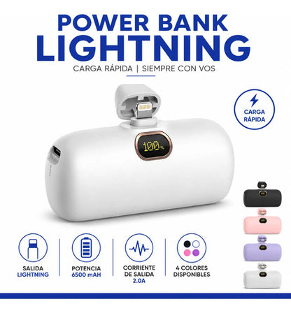 Power Bank Portátil 6500mah Conector Ios Salida 2a Cargador Aleatorio - 4 Colores