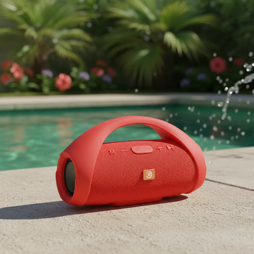 Parlante Inalambrico Bluetooth Ios Android Manija Radio 10w Rojo