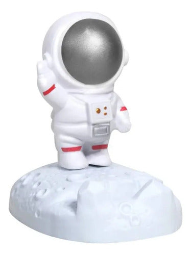 Soporte Porta Celular Astronauta Escritorio Mesa Base Auto Blanco