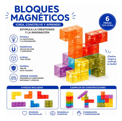 Bloques Magnéticos Tipo Tetris 6 Piezas Didácticos Infantil 6
