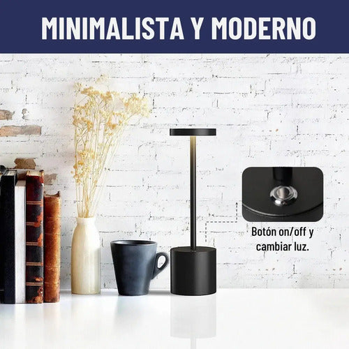Lampara Escritorio Led Usb Recargable Portatil Negra Negro Varios