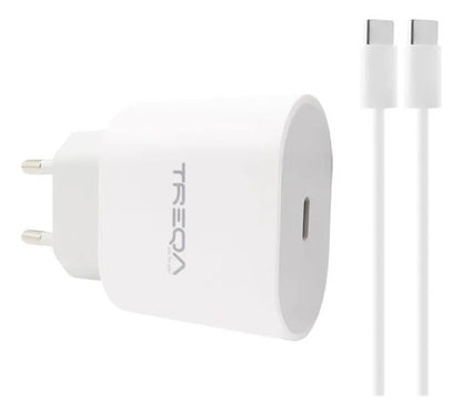 Cargador Usb Carga Rapida Tipo C Cable C A C Celular Tablet Blanco