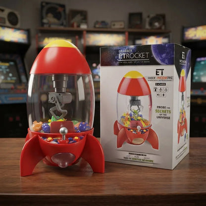 Máquina Garra Cohete Infantil Luces Sonido Premios Juguete Rojo
