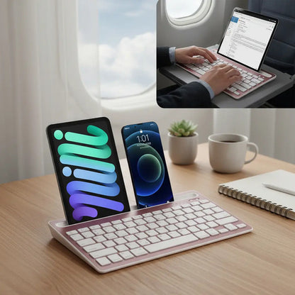 Teclado Inalambrico Tablet Celu Bluetooth Portátil Soporte
