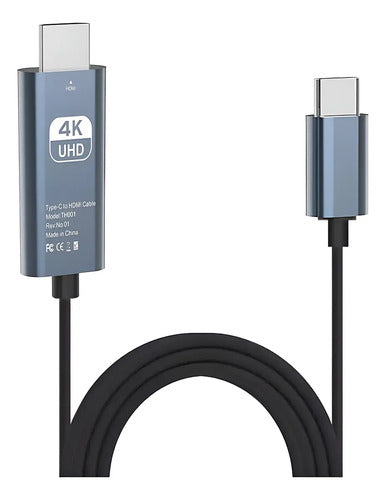 Cable Adaptador Video Tipo C Hdtv 4k Mac Os Android 1.8 Mt