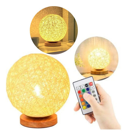 Lampara Veladora Led Tejida Decorativa Con Control Usb