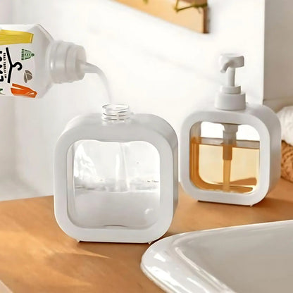 X2 Dispensador De Jabon Liquido Shampoo Baño De Plastico Blanco