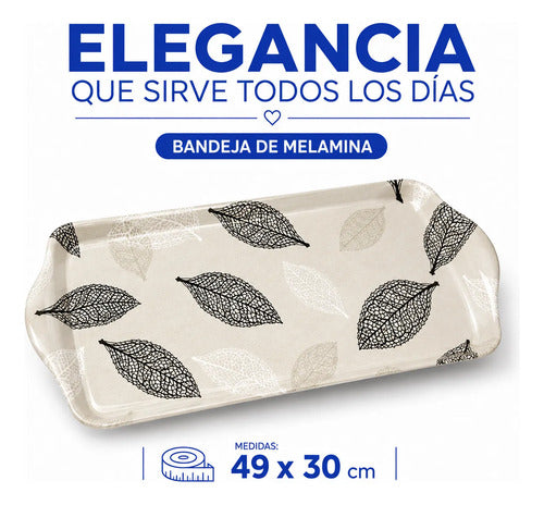 Bandeja Servir Melamina Rectangular 49x30cm Alimentos Hogar Beige