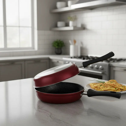 Sarten Doble Omeleteras 20cm Antiadherente Cocina Aleatorio - 2 Colores