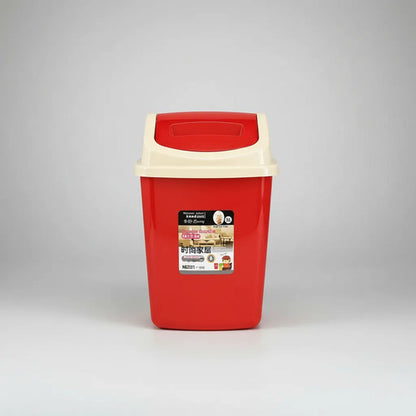 Cesto Papelera Plástica Tapa Vaivén 12l Residuos Basura Rojo
