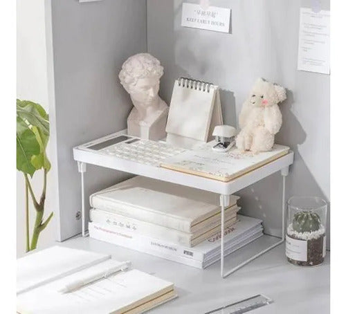 Estante Organizador Multiuso Plegable Apilable 38cm Blanco