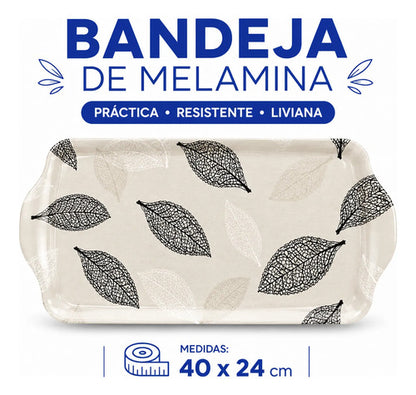 Bandeja Servir Melamina Rectangular 40x24cm Alimentos Hogar Beige