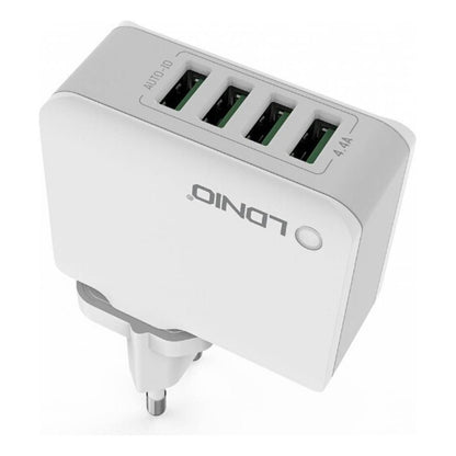 Cargador Pared Multiple Usb 4.4a 22w Sin Cable Blanco