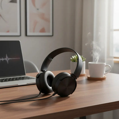 Auriculares Cable 3.5 Mic Manos Libres Vincha Ajustable Negro