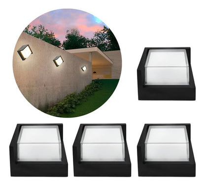 Set X4 Aplique Pared Exterior Luminaria Foco Lampara