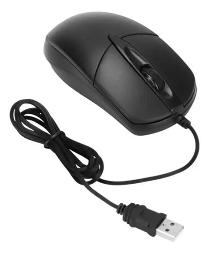 Combo Kit Teclado Mouse Usb Cable Oficina Pc Notebook 1.5m