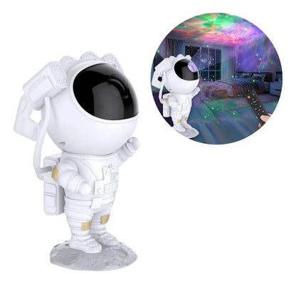 Lampara Veladora Proyector De Galaxia Astronauta Con Control Blanco