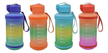 Botella Agua Deportiva Pico Silicona Marcador Motivacional Naranja