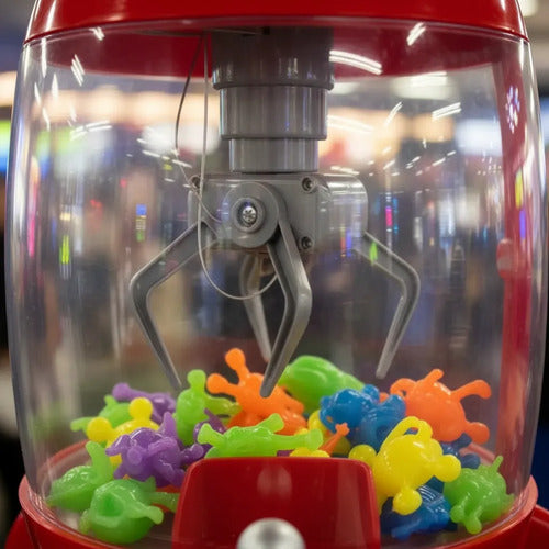 Máquina Garra Cohete Infantil Luces Sonido Premios Juguete Rojo
