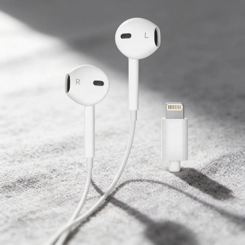 Auriculares Cable Ios Android Celular Control Volumen 120 Cm Blanco