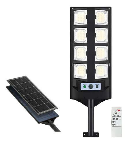 Foco Solar Reflector Led Exterior Sensor De Movimiento 80w Negro Blanco