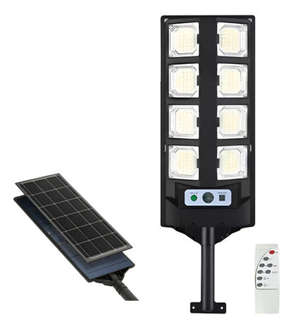 Foco Solar Reflector Led Exterior Sensor De Movimiento 80w Negro Blanco