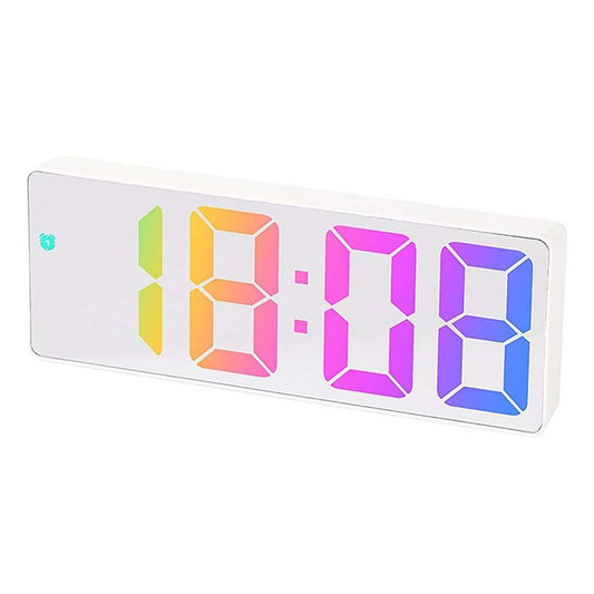 Reloj Despertador Led Rectangular Numeros De Colores