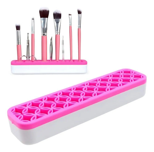 Organizador Porta Brochas Y Pinceles Maquillaje De Plastico Aleatorio