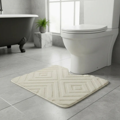 Alfombra Baño Absorbente Antideslizante Poliéster 50x80cm Crema