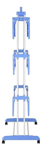 Tender Plegable 3 Niveles Brazos Extensibles Ruedas Piso Azul