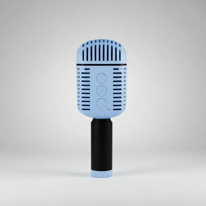 Micrófono Retro Karaoke Inalámbrico Bluetooth Tws Altavoz Azul