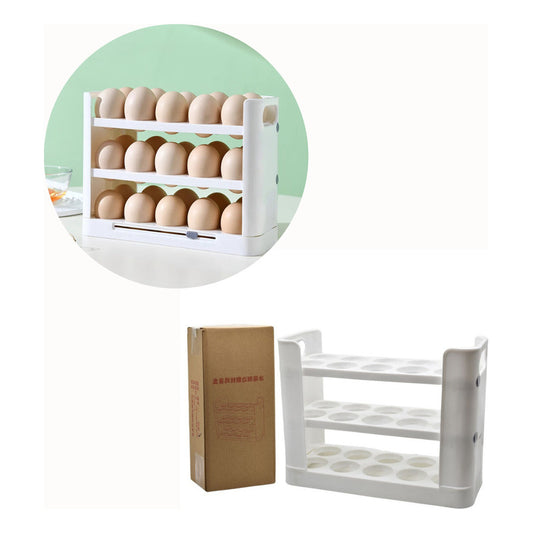 Huevera Para Heladera Plastico Color Blanco  19x25cm.
